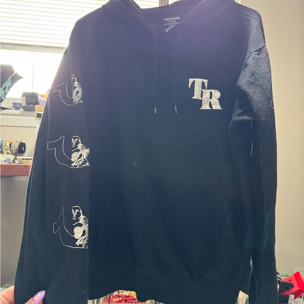 True Religion Black Sweatshirt with White Accents